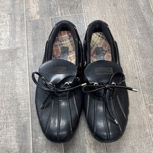 Women’s Sperry Top-Sider Black Rain‎ Duck Rubber Loafer Shoes Size 7